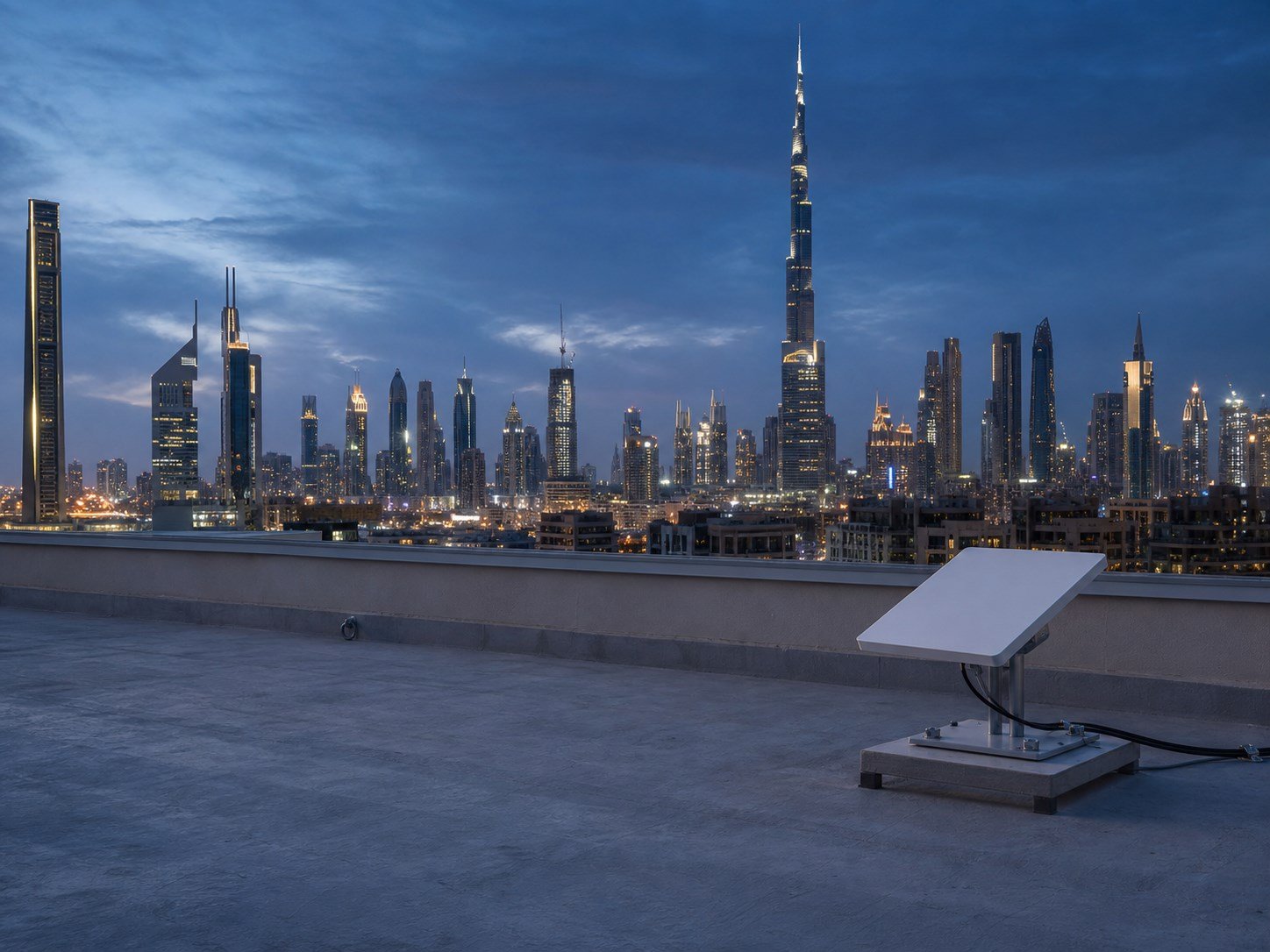 Dubai skyline and urban rooftops